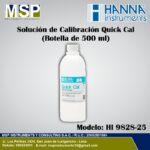 Solución de calibración rápida Quick Cal Hanna Instruments de 500 ml modelo HI 9828-25.