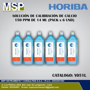 Solución de calibración de calcio Horiba 150 ppm pack de 6 unidades