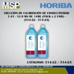 Solución de calibración de conductividad Horiba 1.41 y 12.9 mS pack de 2 unidades