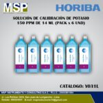 Solución de calibración de potasio Horiba 150 ppm pack de 6 unidades