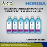 Solución de calibración de potasio Horiba 2000 ppm pack de 6 unidades