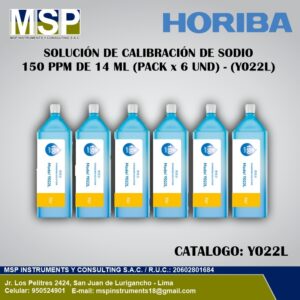Solución de calibración de sodio Horiba 150 ppm pack de 6 unidades
