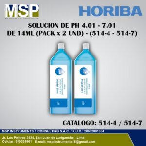 Solución de calibración de pH Horiba 4.01 y 7.01 pack de 2 unidades