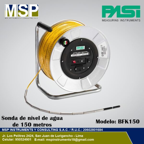 Sonda de nivel de agua de 150m PASI BFK150 Sonda de nivel de agua de 150 metros PASI BFK150 para pozos.