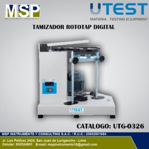 Tamizador Rototap digital modelo UTG-0326 de la marca UTEST para laboratorios.