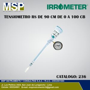 Tensiómetro agrícola Irrometer modelo RS de 90 cm con vacuómetro integrado.