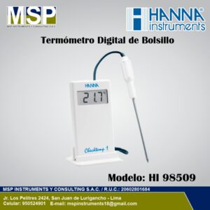 Termómetro digital con cable Checktemp uno Hanna Instruments con sonda de penetración modelo HI 98509