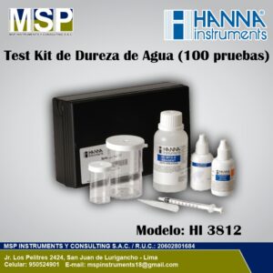Kit de pruebas químicas de dureza de agua Hanna Instruments de cien pruebas modelo HI 3812.
