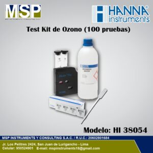 Kit de pruebas químicas de ozono Hanna Instruments de cien pruebas modelo HI 38054.