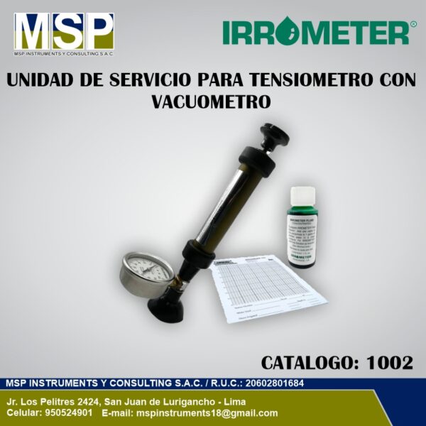 Unidad de servicio para tensiómetro con vacuómetro Irrometer.