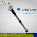 Correntómetro digital Global Water FP111 para medición de caudal en canales abiertos.