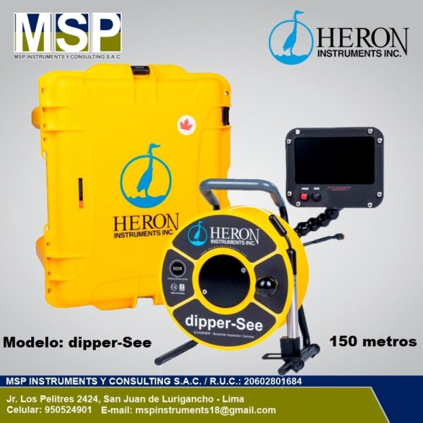 Cámara de inspección de pozos dipper-See de Heron Instruments de 150 metros.