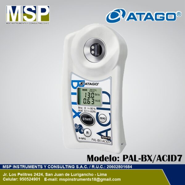 Refractometro digital Atago PAL-BX-ACID7 arandano Refractómetro digital de bolsillo Atago PAL-BX/ACID7 para medir grados Brix y acidez en arándanos