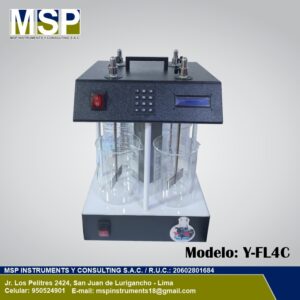Equipo de test de jarras de 4 posiciones para tratamiento de aguas y floculación modelo Y-FL4C.