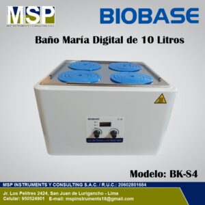 Baño María digital de 10 litros BIOBASE BK-S4 para laboratorio.