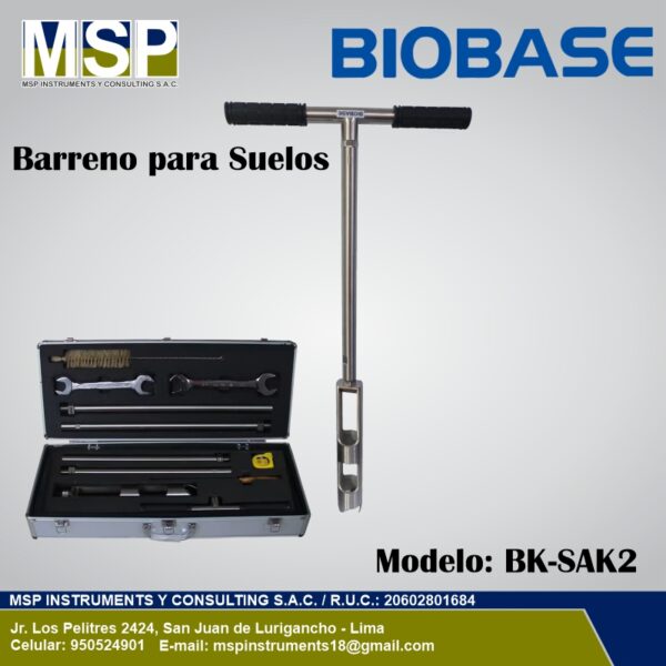 Barreno-para-Suelos-BIOBASE-BK-SAK2 Barreno para suelos de laboratorio BIOBASE BK-SAK2 para muestreo de tierra.