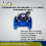 Caudalímetro tipo Woltman de 2 1/2 pulgadas DN65 en hierro fundido para control de agua.