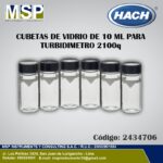 Set de seis cubetas de vidrio de 10 ml con tapa negra para turbidímetro Hach 2100q.