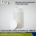 Frasco de boca ancha de plástico de 1000 ml para brazo muestreador MSP Instruments