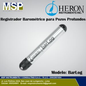 Registrador barométrico Heron Instruments BarLog para compensación de pozos profundos.