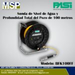 Sonda de nivel de agua y profundidad total de pozo de 100 metros modelo BFK100FF PASI.