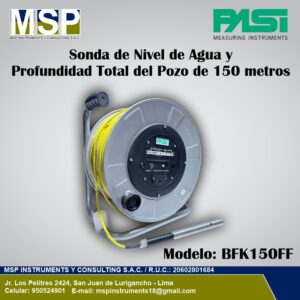 Sonda de nivel de agua y profundidad total de pozo de 150 metros modelo BFK150FF PASI.