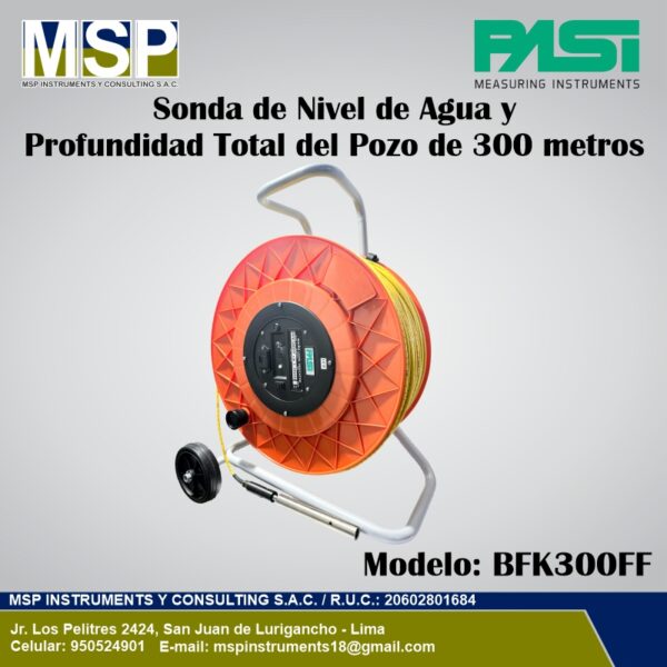 Sonda de nivel de agua 300m BFK300FF PASI Sonda de nivel de agua y profundidad total de pozo de 300 metros modelo BFK300FF PASI