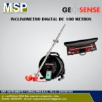 Inclinómetro digital de 100 metros Geosense con sonda, cable y maleta de transporte.