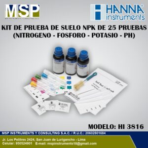 Kit de prueba de suelo Hanna HI 3816 analisis NPK y pH