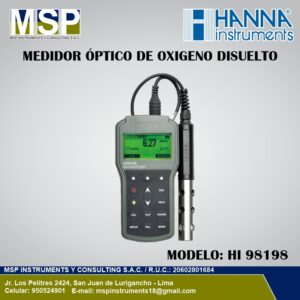 Medidor optico de oxigeno disuelto Hanna HI 98198 oximetro portatil