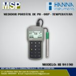 Medidor portatil de pH ORP temperatura Hanna HI 98190 peachimetro profesional
