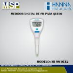 Medidor digital de pH para queso Hanna HI 981032 peachimetro lacteos