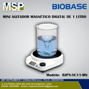 Mini agitador magnético digital de 1 litro marca Biobase modelo BJPX-SC11-MN