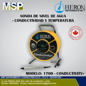 Sonda de nivel de agua, conductividad y temperatura Heron Instruments Modelo 1700 Conductivity+.