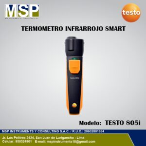 Termómetro infrarojo inteligente smart marca Testo modelo 805i para medición de temperatura sin contacto