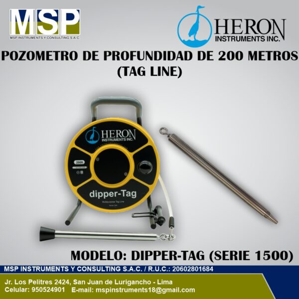 Pozómetro de profundidad de 200 metros - Dipper-Tag Sonda pozómetro de profundidad de 200 metros Dipper-Tag Serie 1500.